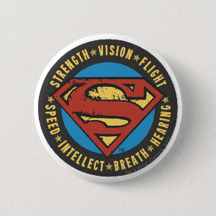 Superman gestileerd Logo van de lijnvlucht Ronde Button 5,7 Cm