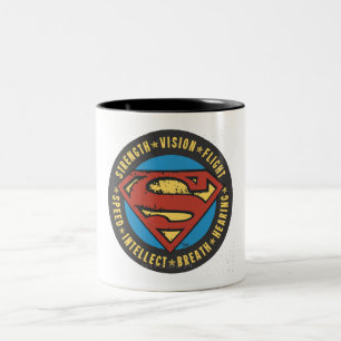 Superman gestileerd   Logo van de lijnvlucht Tweekleurige Koffiemok