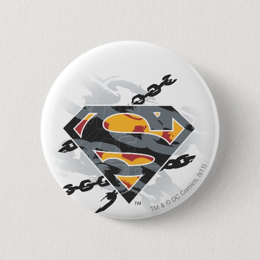 Superman gestileerd | Logo van kettingen Ronde Button 5,7 Cm (Voorkant)