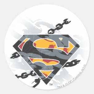 Superman gestileerd   Logo van kettingen Ronde Sticker