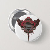 Superman gestileerd | Logo van schedel en vleugels Ronde Button 5,7 Cm (Voorkant /achterkant)