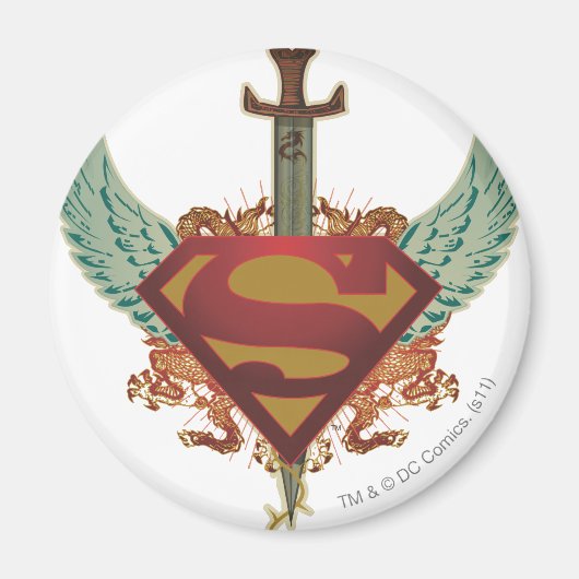Superman gestileerd | Logo van wijn Magneet (Voorkant)