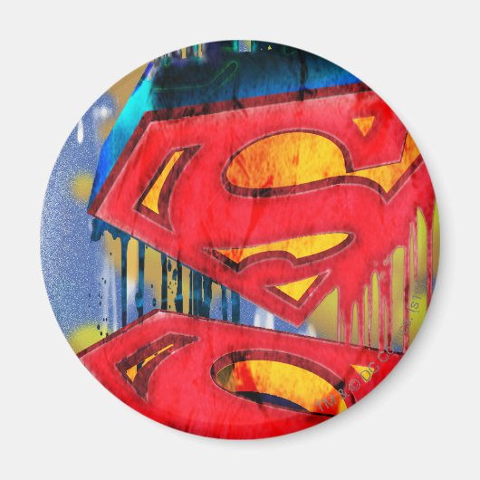 Superman gestileerd | Logo voor stedenverf Magneet (Voorkant)