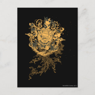 Superman gestileerd   Oranje Heart Beige Logo Briefkaart