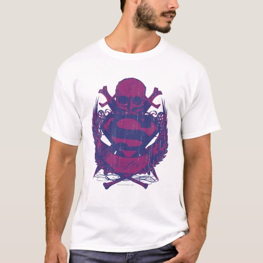 Superman gestileerd | Paarse en roze Logo T-shirt (Voorkant)