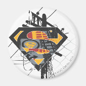 Superman gestileerd | Powerlines-Logo Magneet (Voorkant)