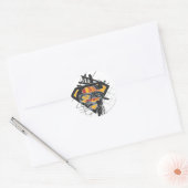 Superman gestileerd | Powerlines-Logo Ronde Sticker (Envelop)