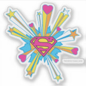 Superman gestileerd | Roze met hart Logo Sticker (Voorkant)