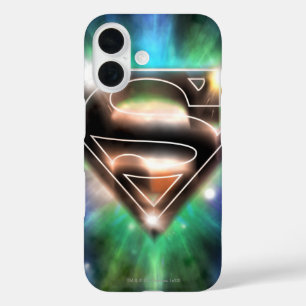Superman gestileerd   Shiny Burst Logo iPhone 16 Hoesje