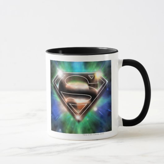 Superman gestileerd | Shiny Burst Logo Mok (Rechts)