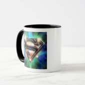 Superman gestileerd | Shiny Burst Logo Mok (Voorkant links)
