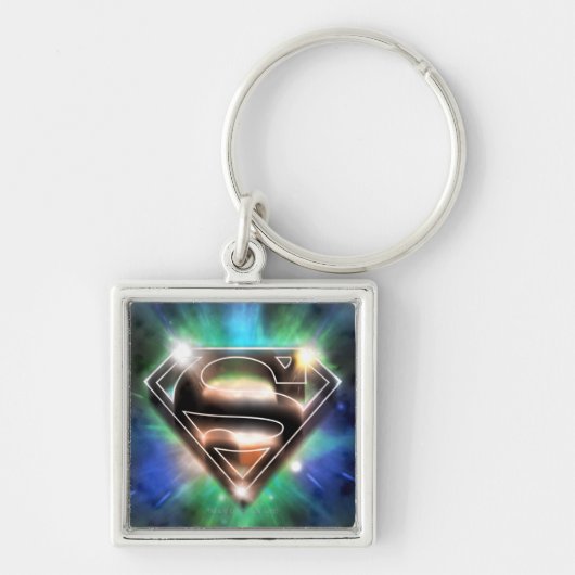 Superman gestileerd | Shiny Burst Logo Sleutelhanger (Voorkant)