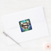Superman gestileerd | Shiny Burst Logo Vierkante Sticker (Envelop)