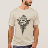 Superman gestileerd | Star en Skull White Logo T-shirt (Voorkant)