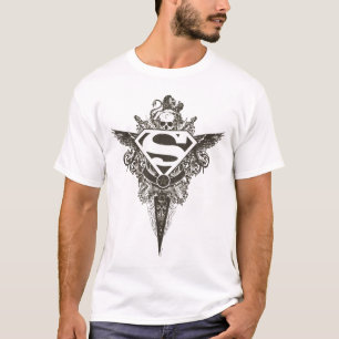 Superman gestileerd Star en Skull White Logo T-shirt