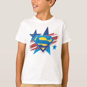Superman gestileerd Sterren en stripes Logo T-shirt