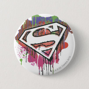 Superman gestileerd Twisted Innocence-Logo Ronde Button 5,7 Cm