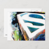 Superman gestileerd | Urban Graffiti Logo Briefkaart (Voorkant / Achterkant)