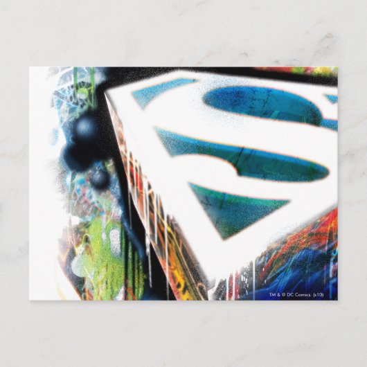 Superman gestileerd | Urban Graffiti Logo Briefkaart (Voorkant)
