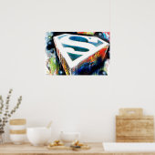 Superman gestileerd | Urban Graffiti Logo Poster (Keuken)