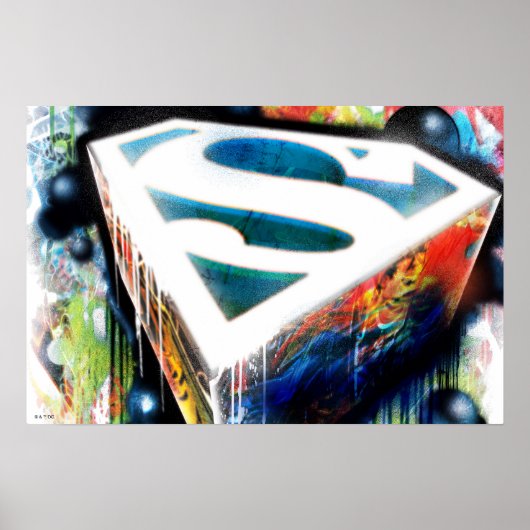Superman gestileerd | Urban Graffiti Logo Poster (Voorkant)