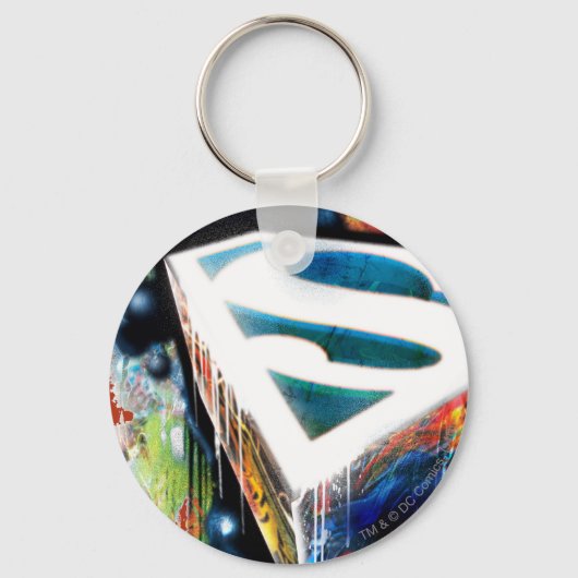 Superman gestileerd | Urban Graffiti Logo Sleutelhanger (Voorkant)
