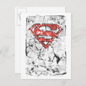Superman gestileerd | Verplette Comic Logo Briefkaart (Voorkant / Achterkant)