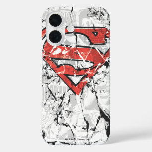 Superman gestileerd   Verplette Comic Logo iPhone 16 Hoesje