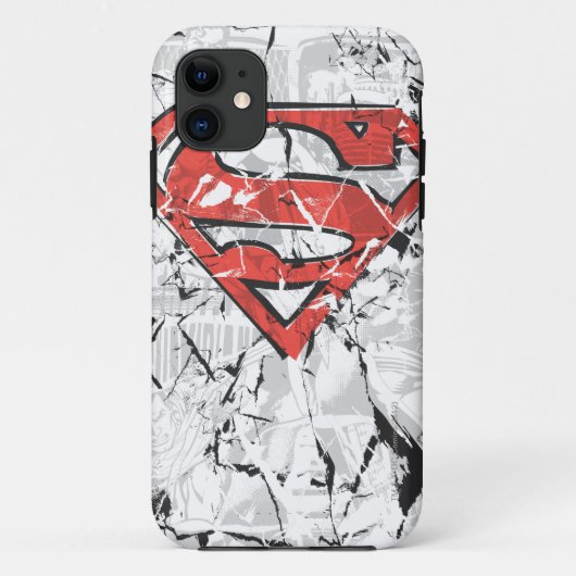 Superman gestileerd | Verplette Comic Logo Case-Mate iPhone Case (Achterkant)