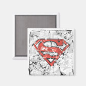 Superman gestileerd | Verplette Comic Logo Magneet (Voorkant / Achterkant)