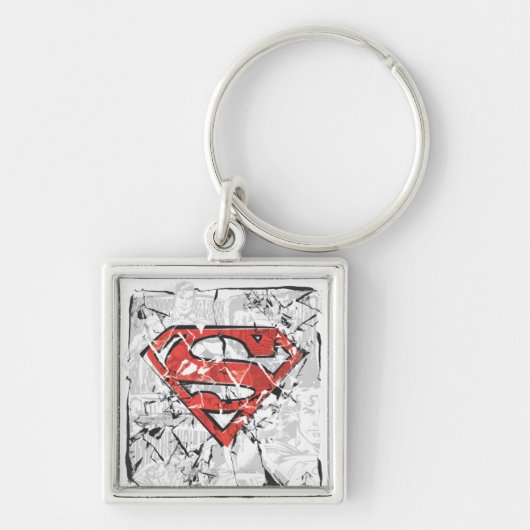 Superman gestileerd | Verplette Comic Logo Sleutelhanger (Voorkant)