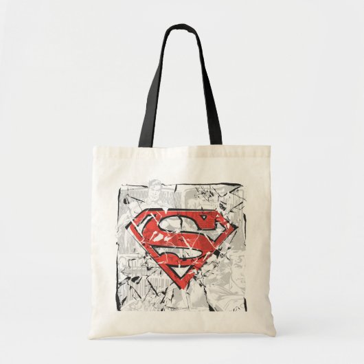 Superman gestileerd | Verplette Comic Logo Tote Bag (Voorkant)