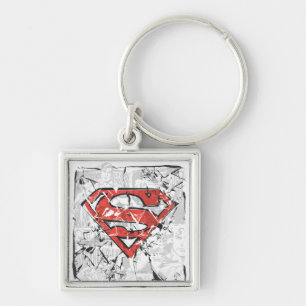 Superman gestileerd  Verplette Logo Comic Sleutelhanger