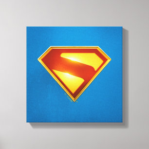 Superman Golden S Shield Brilliance Canvas Afdruk