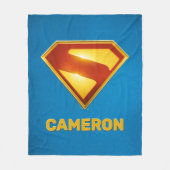 Superman Golden S Shield Brilliance Fleece Deken (Voorkant)