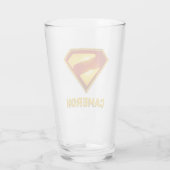 Superman Golden S Shield Brilliance Glas (Achterkant)