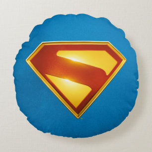 Superman Golden S Shield Brilliance Rond Kussen