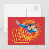 Superman Hero met Heart Briefkaart (Voorkant / Achterkant)
