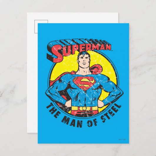 Superman Het Man staal Briefkaart (Voorkant / Achterkant)