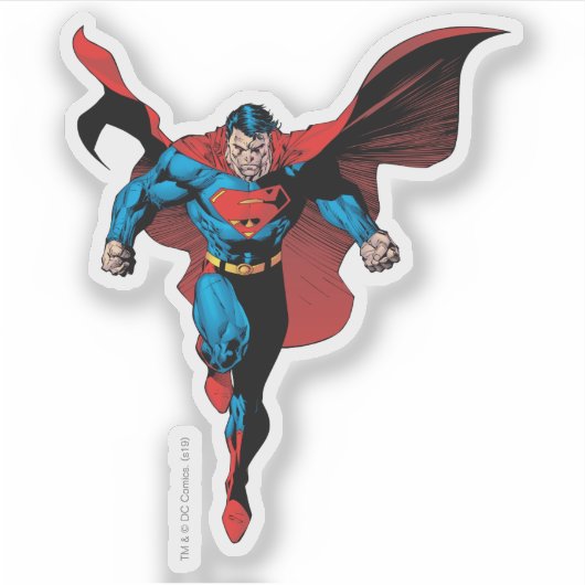 Superman Hovering - Comic Style Sticker (Voorkant)