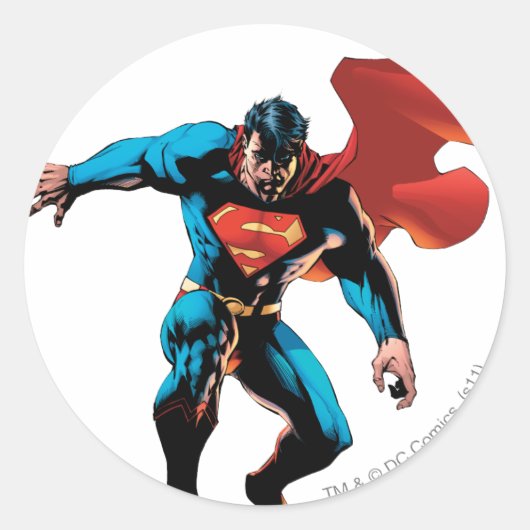 Superman in Shadow Ronde Sticker (Voorkant)