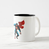 Superman in Shadow Tweekleurige Koffiemok (Voorkant rechts)