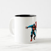 Superman in Shadow Tweekleurige Koffiemok (Voorkant links)