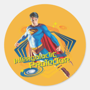 Superman Intergalactic Protector Ronde Sticker