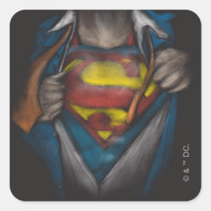 Superman   Kaas Schets in kleur onthullen Vierkante Sticker