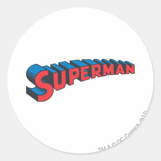 Superman | Klassieke Logo Ronde Sticker (Voorkant)