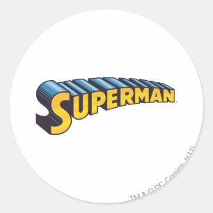 Superman   Klassieke naam Logo Ronde Sticker