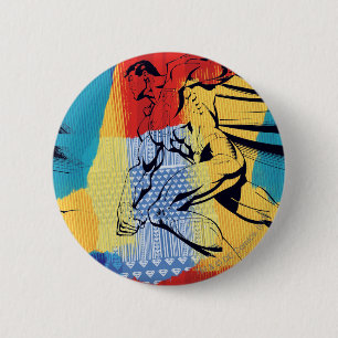 Superman kleurrijk ronde button 5,7 cm