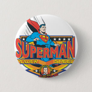 Superman - Kracht, snelheid Ronde Button 5,7 Cm