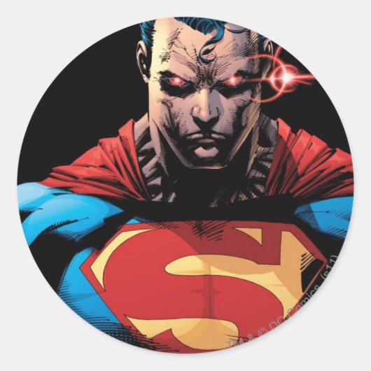 Superman - Laser Vision Ronde Sticker (Voorkant)